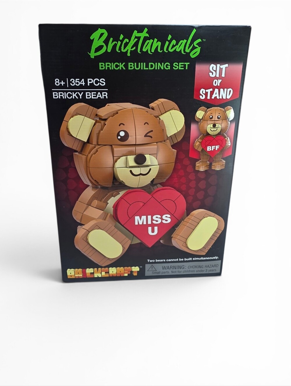 Bricktanicals Bricky Bear And Heart Building Set NEW